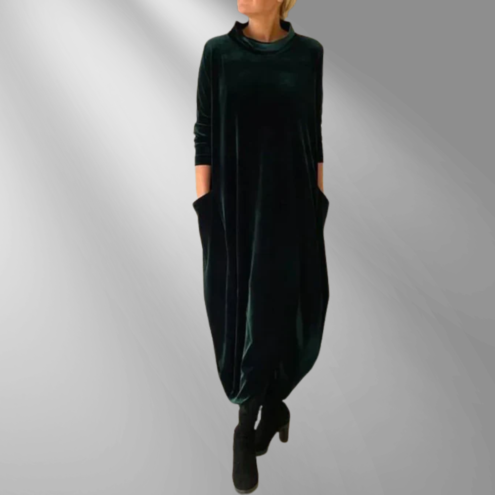 Elspeth | Relaxed Draped Winter Maxi Dress
